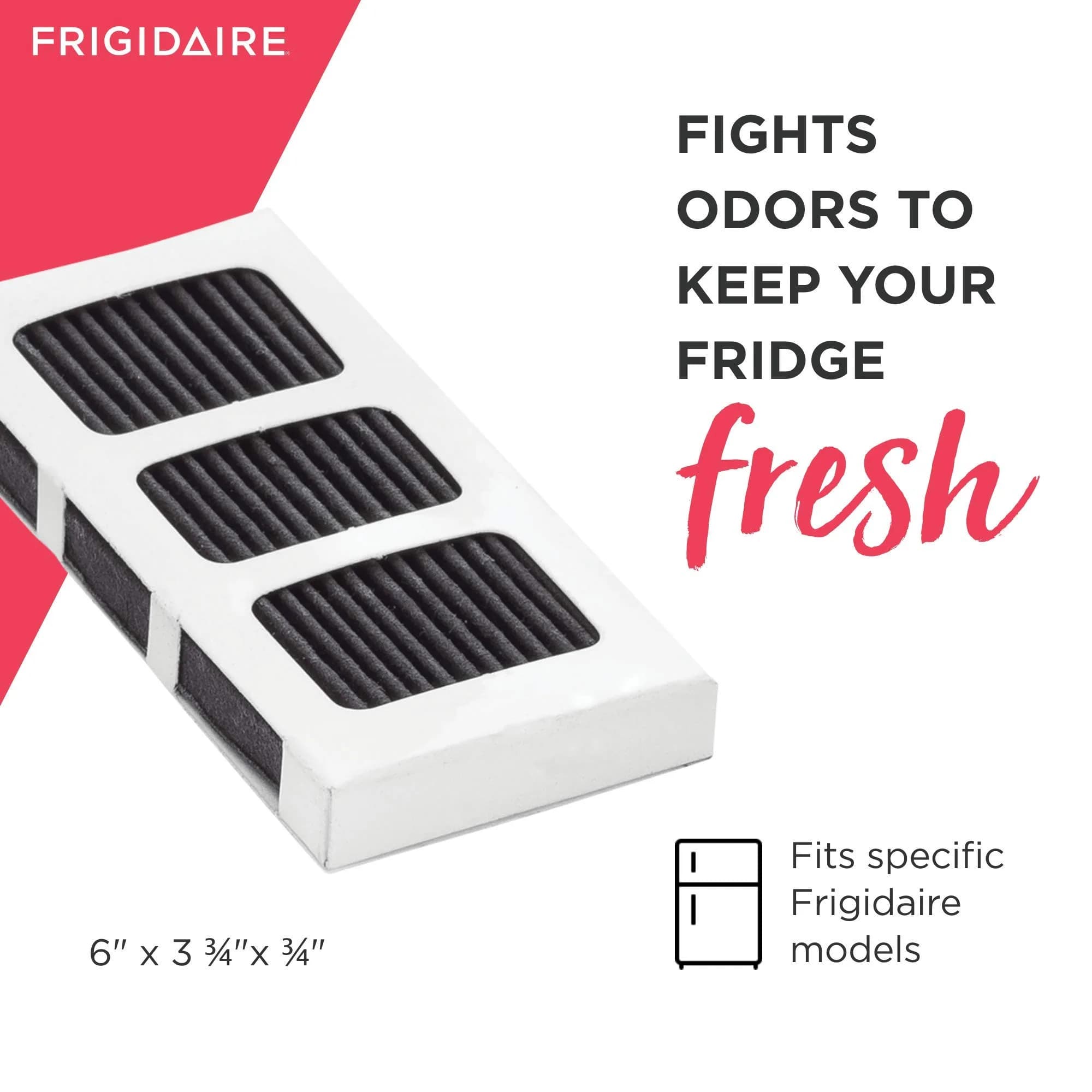 Frigidaire Pure Air Ultra II 4 Pack Air Filter 3.8" x 1.8" (4 Count) | Captures Odors Better Than Baking Soda - view 2