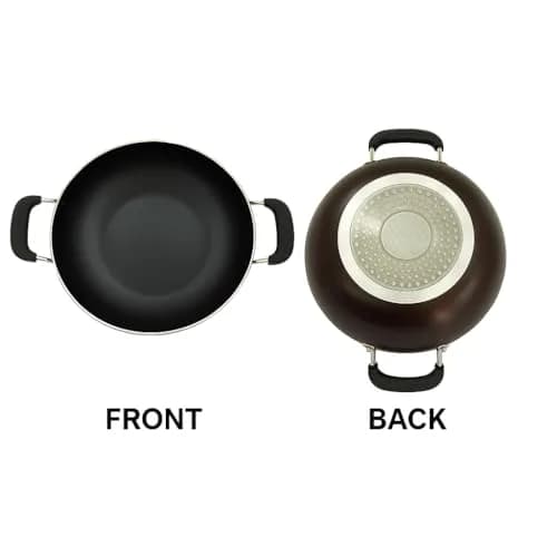 SHRIYA Induction Base Nonstick Kadai with Lid, 2.2 Ltr (2.3 US qt) | Deep Fry Pan for Indian Kitchens thumbnail 7