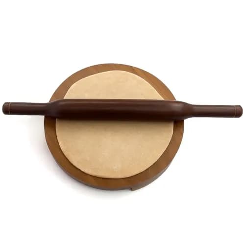 SHRIYA Wooden Chakla Belan Set 8x8 inch | Handmade Teak Roti Board & Pin for Daily Indian Cooking thumbnail 5
