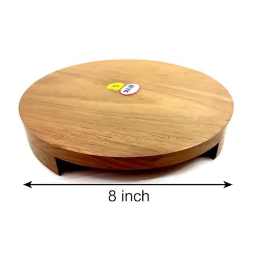 SHRIYA Wooden Chakla Belan Set 8x8 inch | Handmade Teak Roti Board & Pin for Daily Indian Cooking thumbnail 7