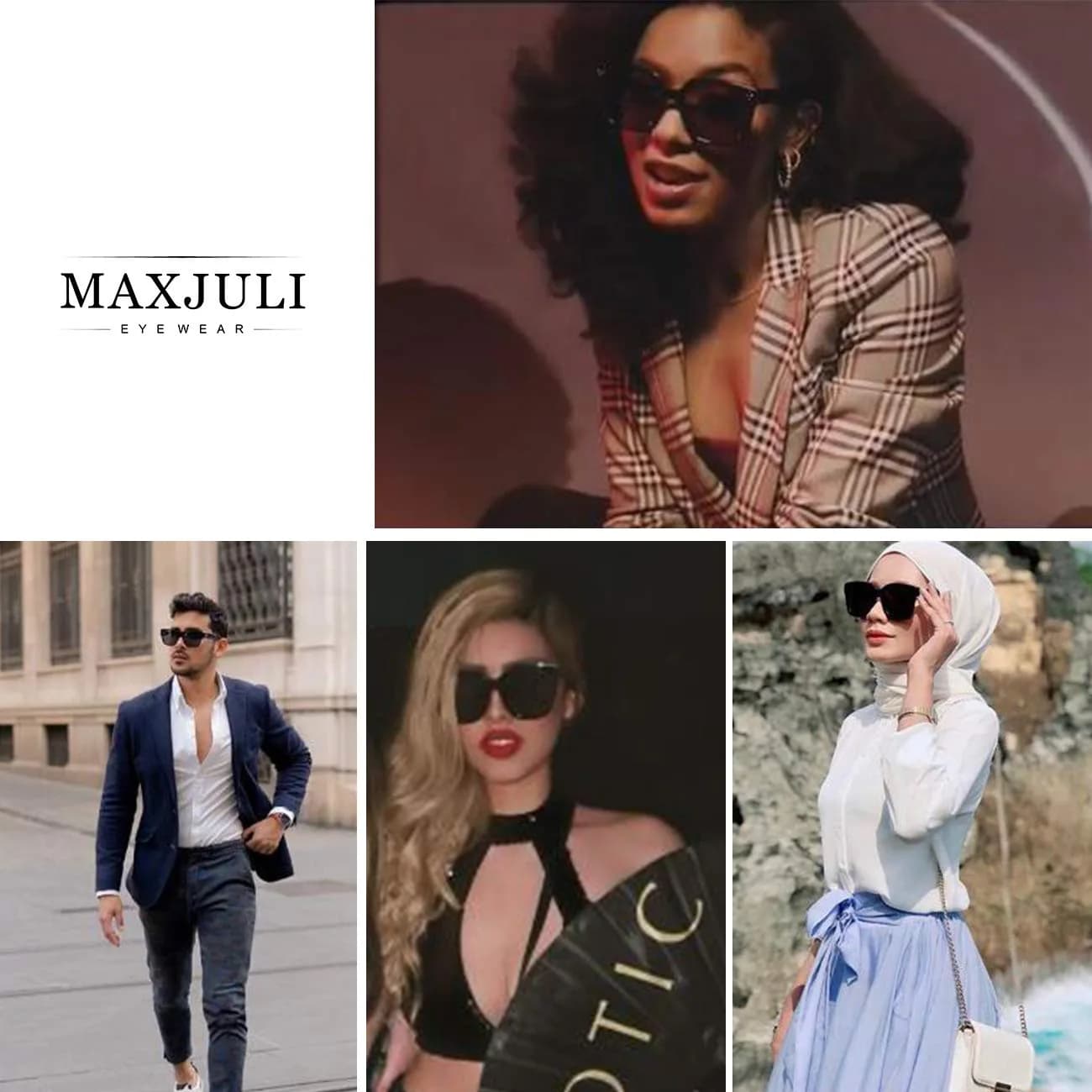 MAXJULI Oversized Sunglasses for Women Men UV Protection | Polarized Retro Style - view 2
