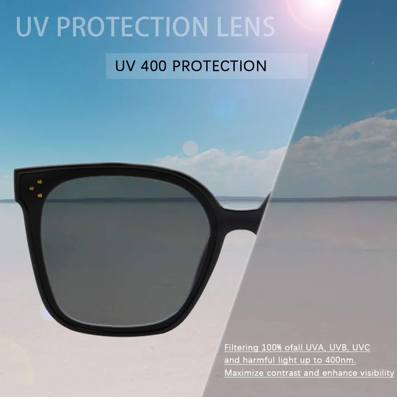 MAXJULI Oversized Sunglasses for Women Men UV Protection | Polarized Retro Style - view 3