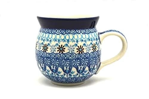 Polish Pottery Mug - 11 oz. Bubble - Blue Yonder | Handmade Polish Stoneware Coffee Cup thumbnail 1