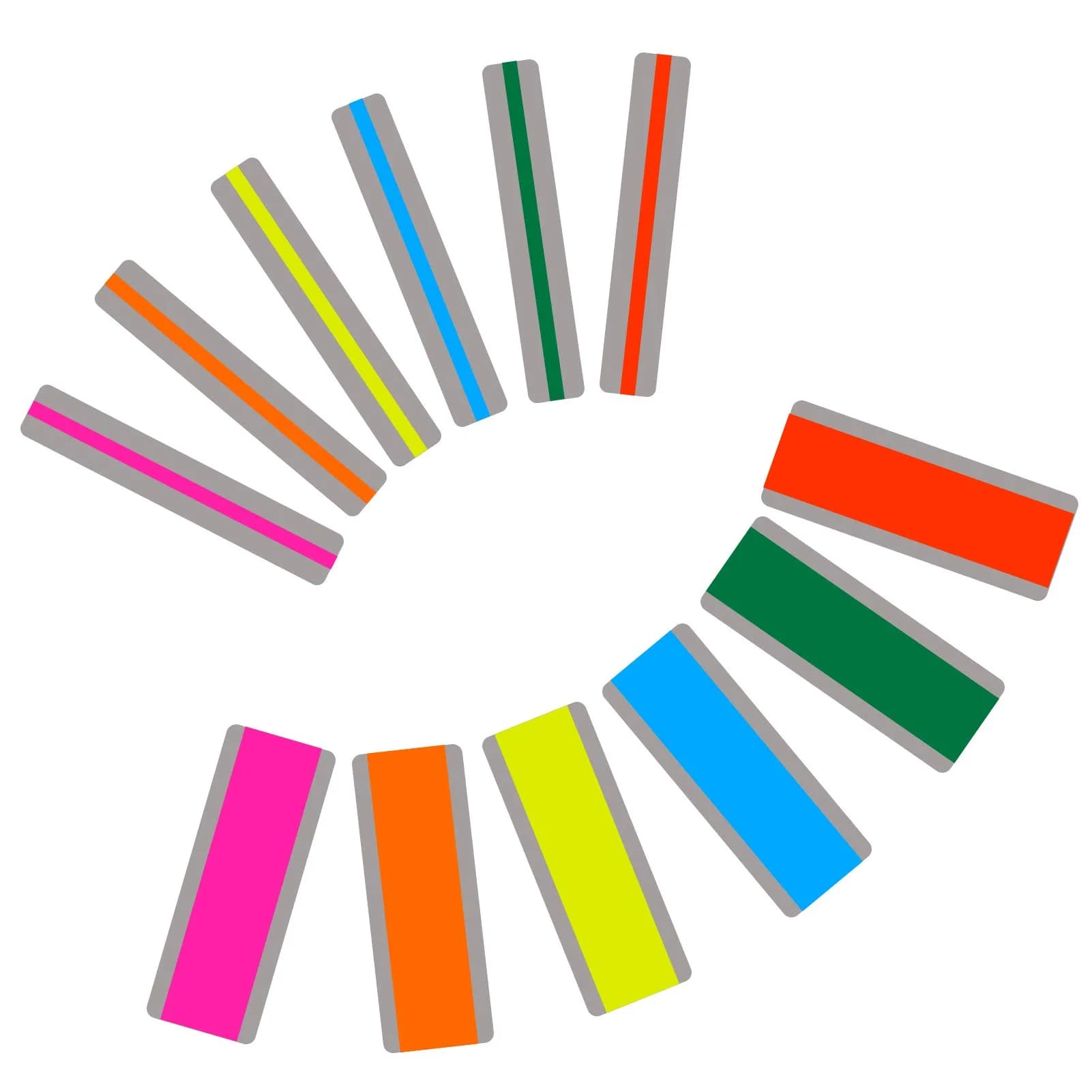 WEDTYGH Guided Reading Strips for Dyslexia 19cm x 7cm (Large) & 19cm x 3cm (Small) | 12 Pieces, 6 Colors, PVC Plastic - main product image