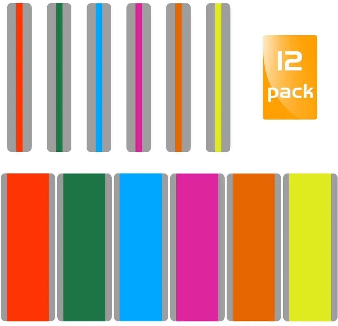 WEDTYGH Guided Reading Strips for Dyslexia 19cm x 7cm (Large) & 19cm x 3cm (Small) | 12 Pieces, 6 Colors, PVC Plastic - view 2