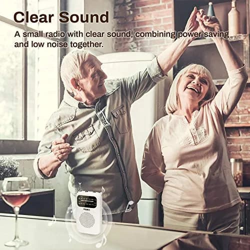 PRUNUS J-777 Pocket Radio Portable AM FM Small Personal Radio with Headphone & Speaker (White) thumbnail 5