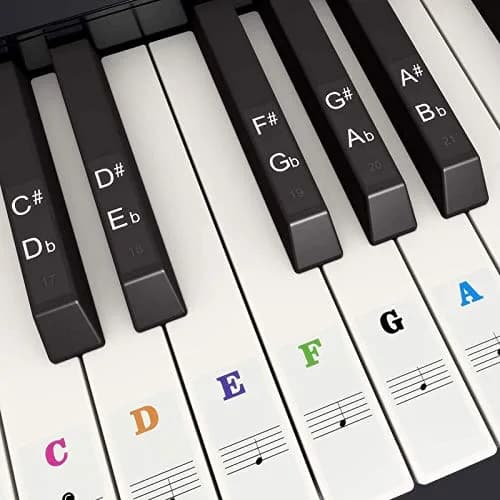 Fansjoy Piano Keyboard Stickers for 88 Keys | Bold Large Letter Piano Note Labels for Beginners and Kids thumbnail 1