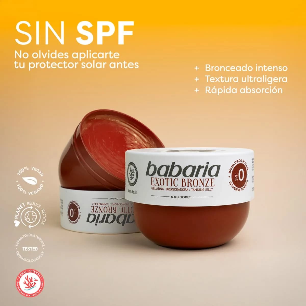 Babaria Coco Tanning Gelatin SPF 0 300ml (10.14 Fl Oz) | Exotic Golden Tan, Moisturizing Formula - view 2