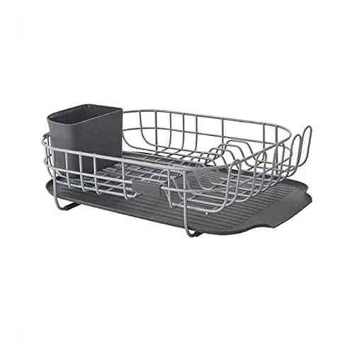 KitchenAid Low Profile Carbon Steel Dishrack | Compact, Charcoal Finish, Drains into Sink thumbnail 1