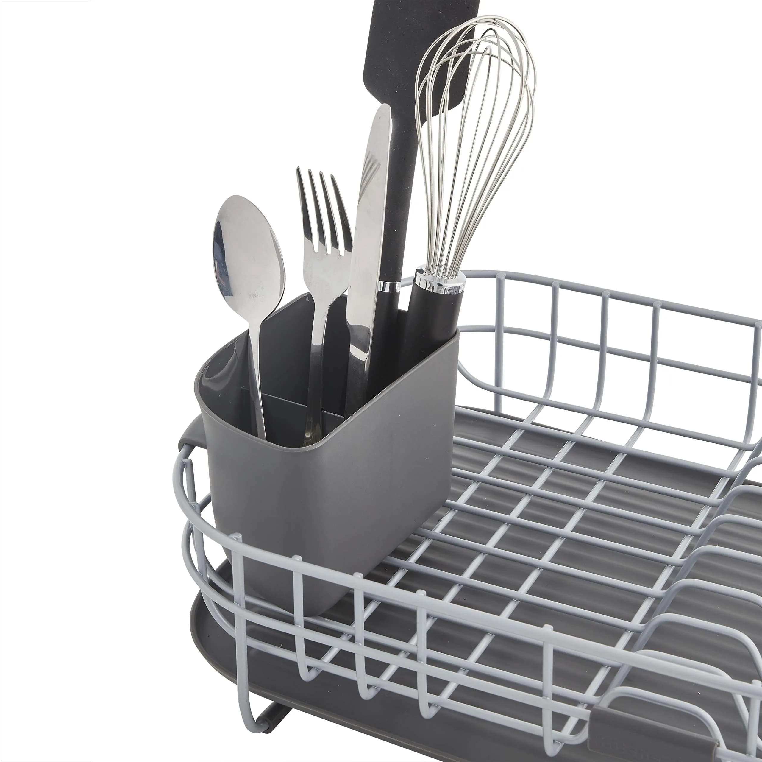 KitchenAid Low Profile Dish Rack - Gray | Rust Resistant Drying Rack with Angled Drain Board - view 2