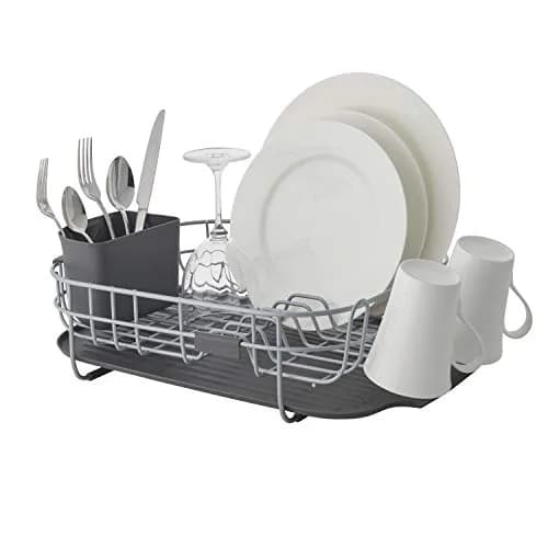 KitchenAid Low Profile Carbon Steel Dishrack | Compact, Charcoal Finish, Drains into Sink thumbnail 3