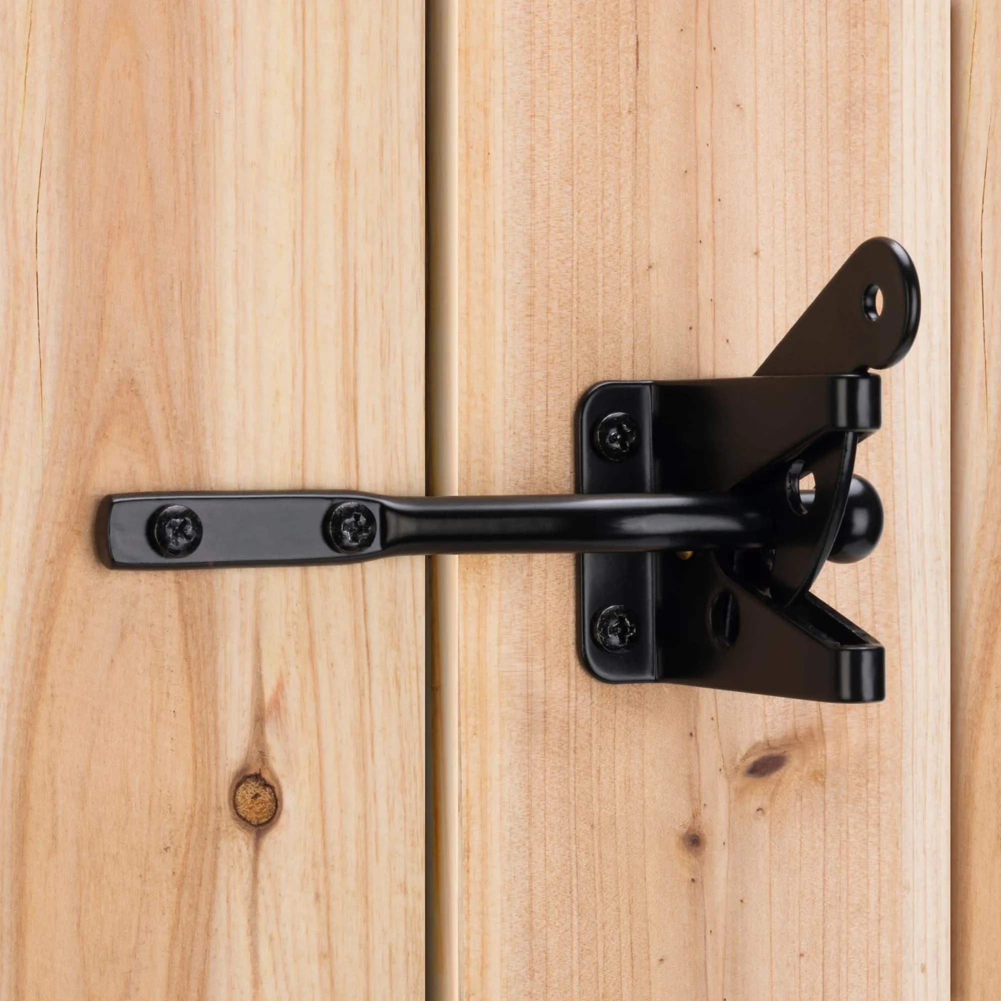 SANKINS Self Locking Gate Latch for Wooden Fence | Gravity Lever Lock, 1pcs, Heavy Duty Iron — Normal