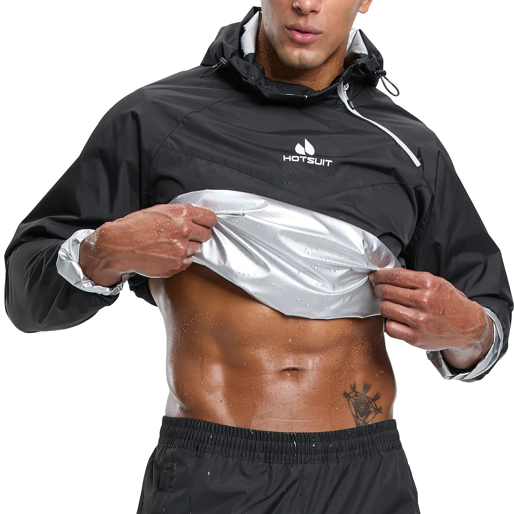 HOTSUIT Black Sauna Suit Jacket for Men - 5X-Large | Lose Weight & Sweat More - view 2