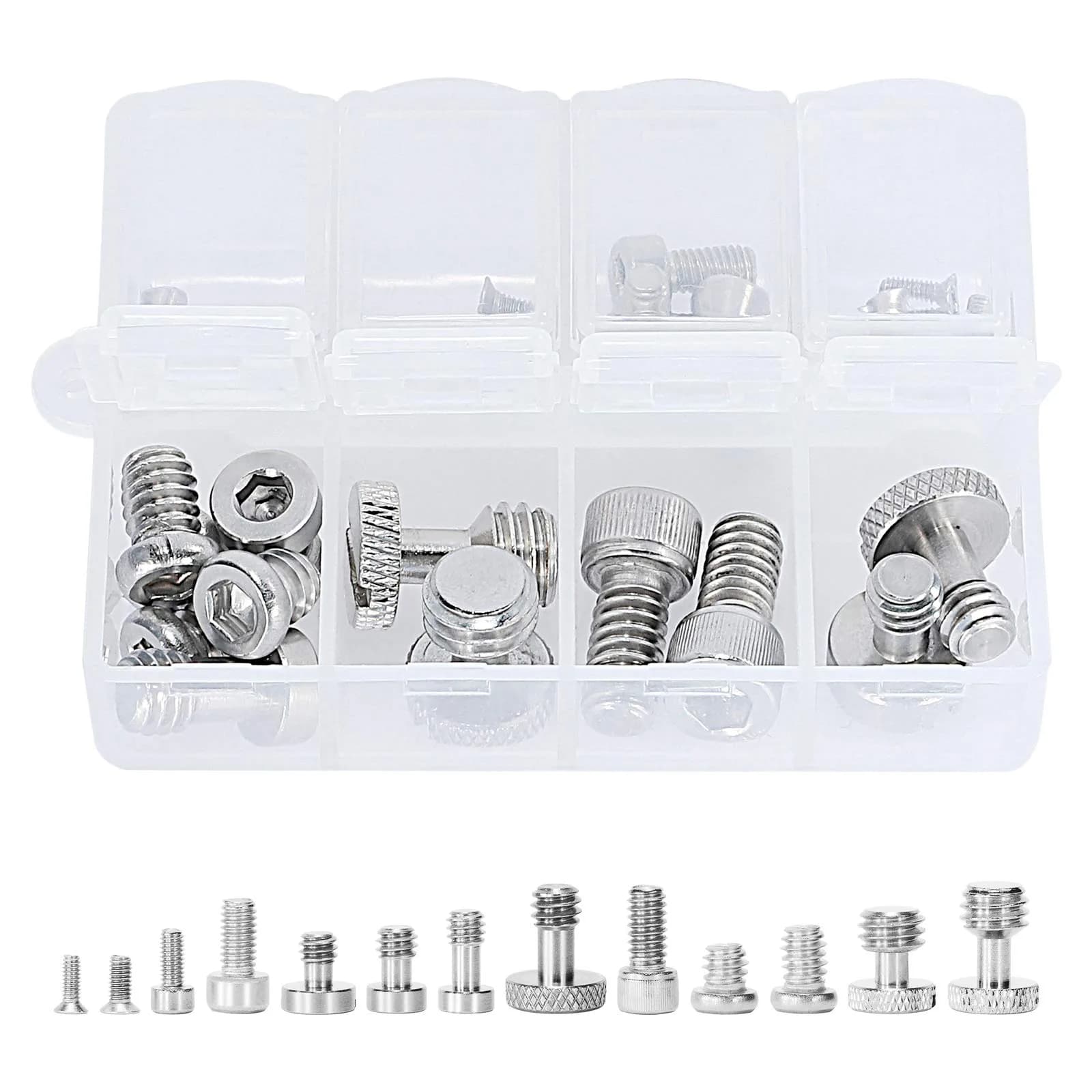 SmallRig 26 Pcs Stainless Steel Camera Screws | 1/4" 3/8" M2 M2.5 M3 M4 | Camera Accessory Kit — 26 Pcs