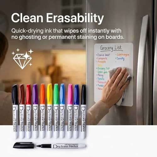 Volcanics Dry Erase Markers, Fine Tip, 10 Colors, 12 Pack | ASTM D-4236 Certified, Low Odor thumbnail 2