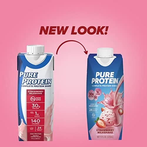Pure Protein Strawberry Protein Shake 11 Fl Oz (330ml) | 30g Protein, Keto-Friendly, Immune Support thumbnail 2