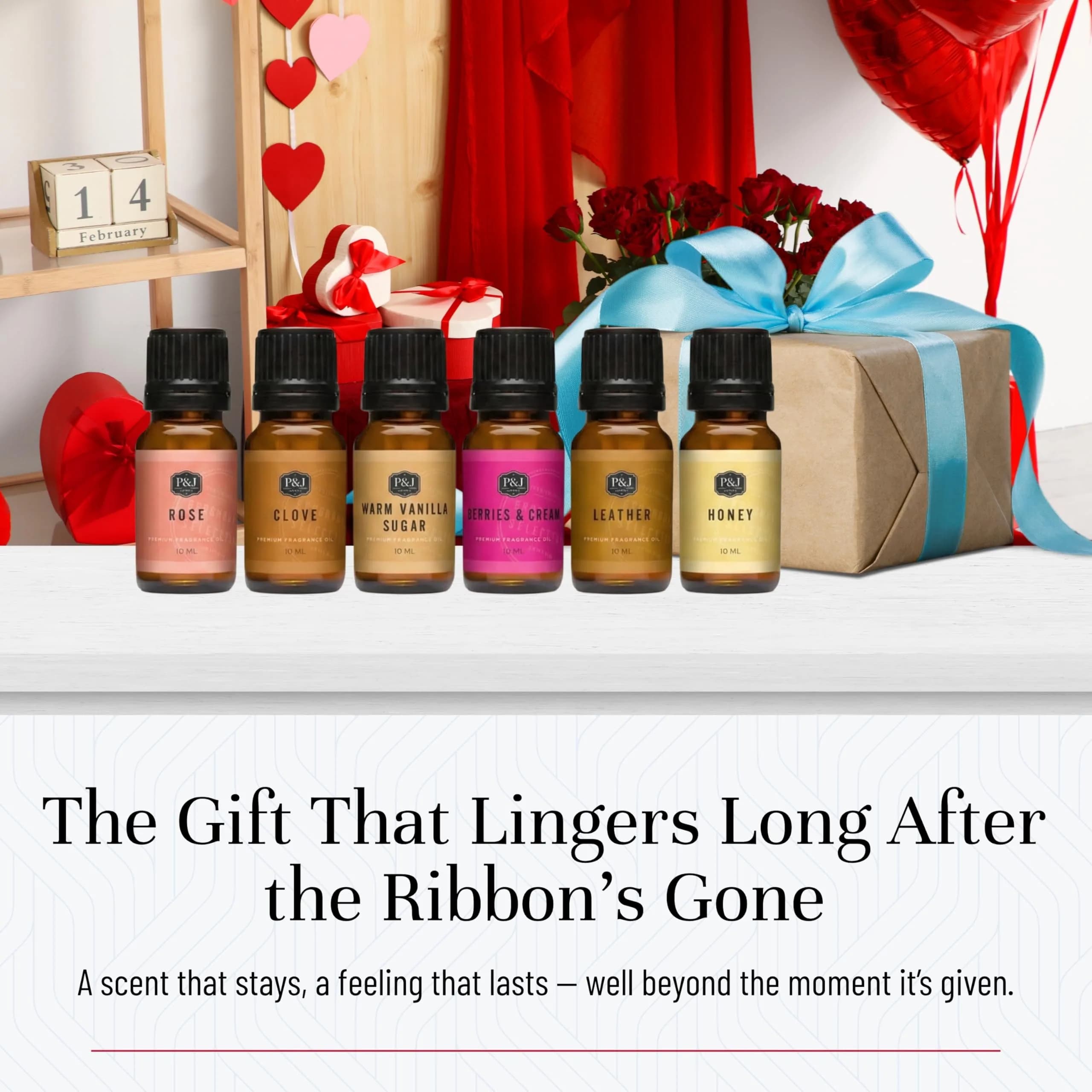 P&J Trading Romance Set Fragrance Oils for Candle Making, Freshie, Soap Making & Diffuser (6 x 10ml Bottles) thumbnail 5
