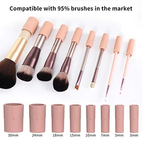 Senbowe Makeup Brush Cleaner Dryer Machine | Deep Clean & Dry in Seconds, 8 Rubber Collars, Pink thumbnail 4