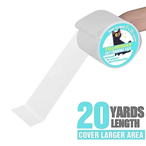 Polarduck Clear Anti-Scratch Tape for Furniture 3 inches x 20 Yards | Train Cats to Stop Scratching thumbnail 4