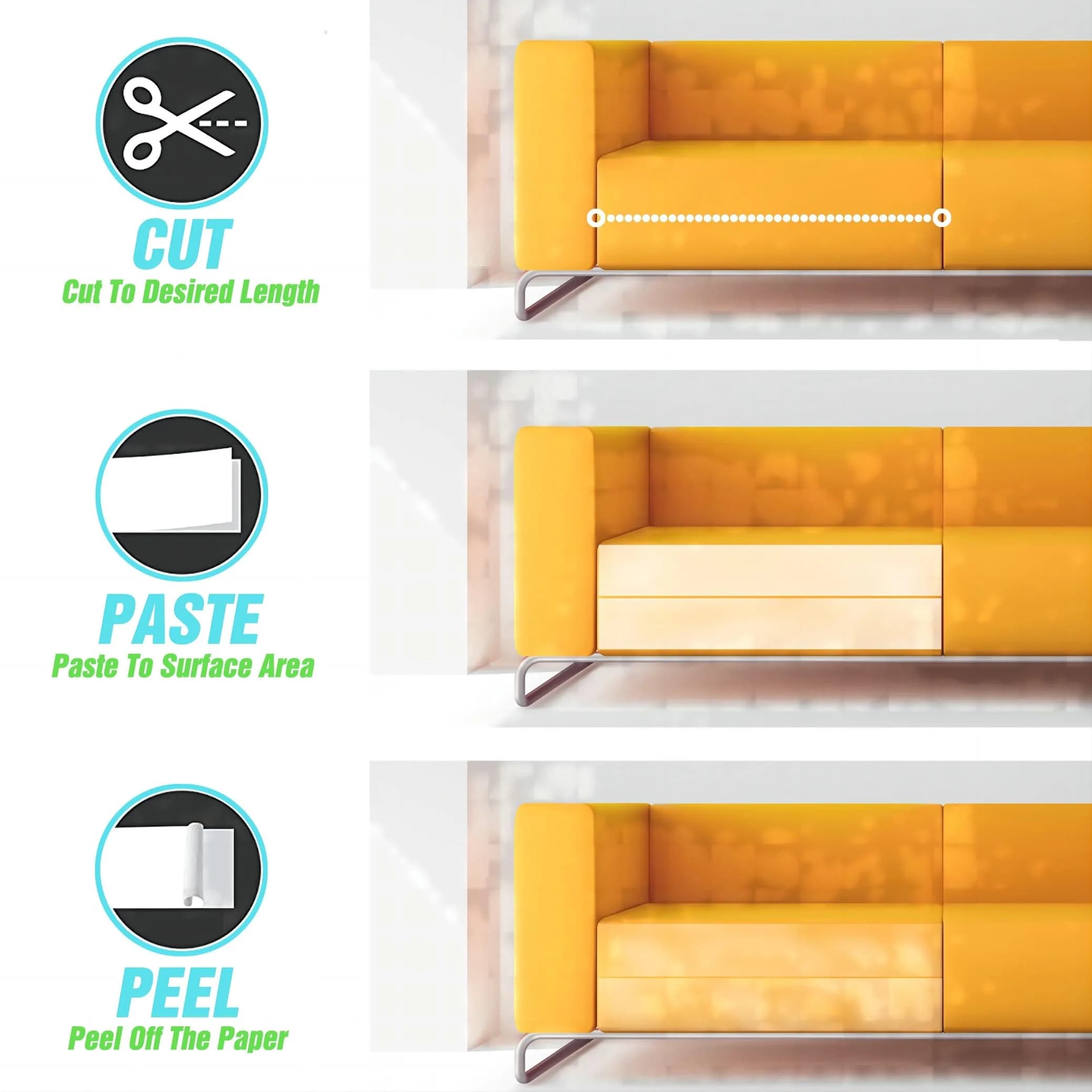 Polarduck Clear Anti-Scratch Tape for Furniture 3 inches x 20 Yards | Train Cats to Stop Scratching - view 6