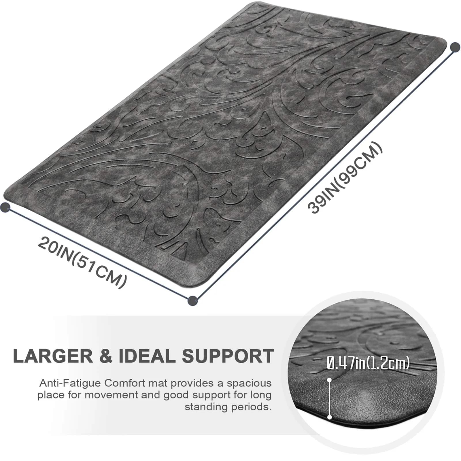 KMAT Anti-Fatigue Kitchen Mat 51cm x 25cm (20" x 1'8") | Cushioned Comfort for Standing Desks - view 2