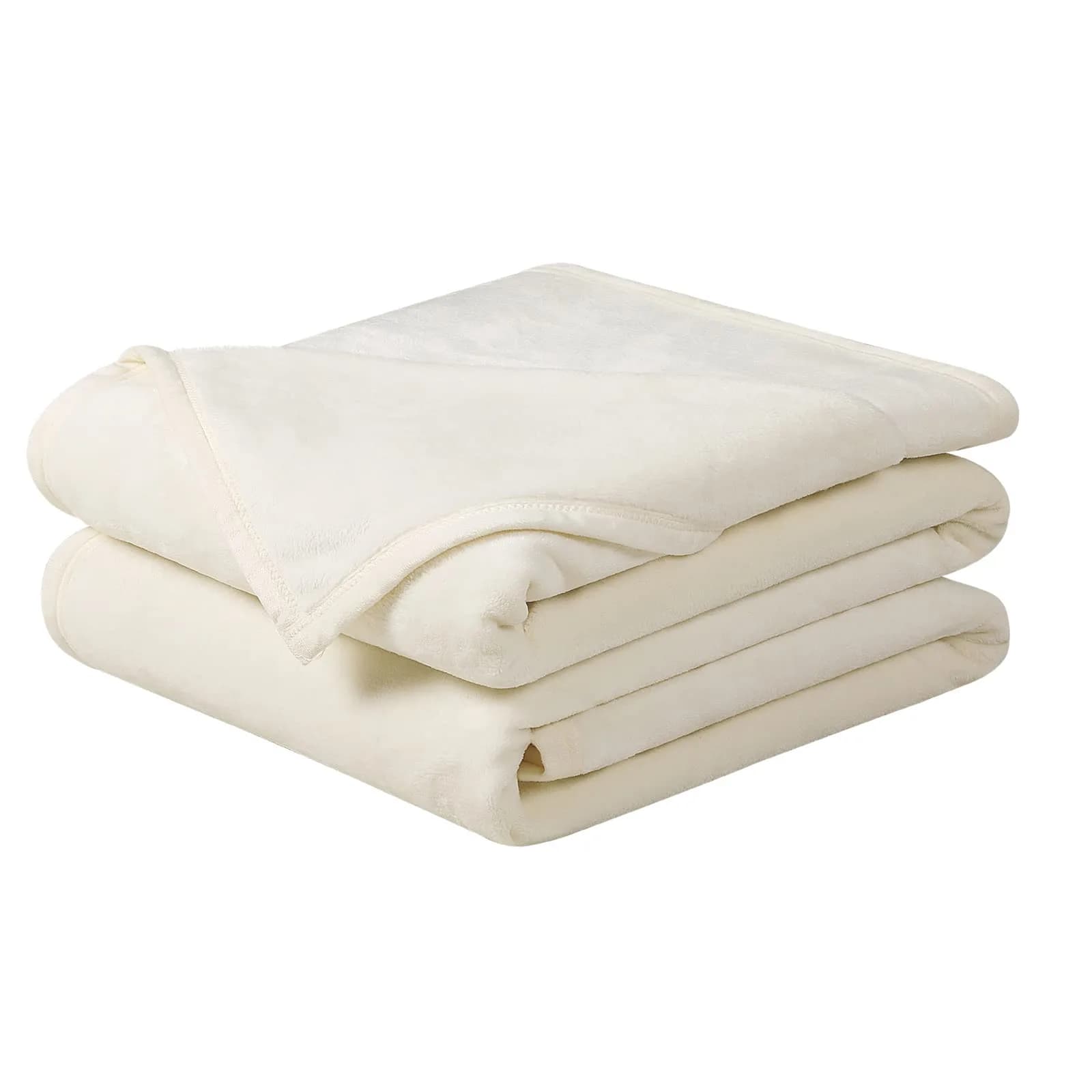 EASELAND California King Fleece Blanket Ivory 102x108 | Ultra-Soft Microfiber Warmth - main product image