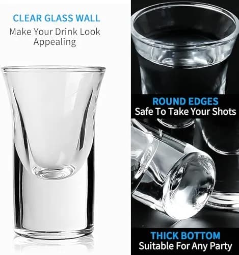 LINALL Shot Glasses 6pcs 30ml Heavy Base | Crystal Clear Drinkware for Whisky & Tequila thumbnail 5