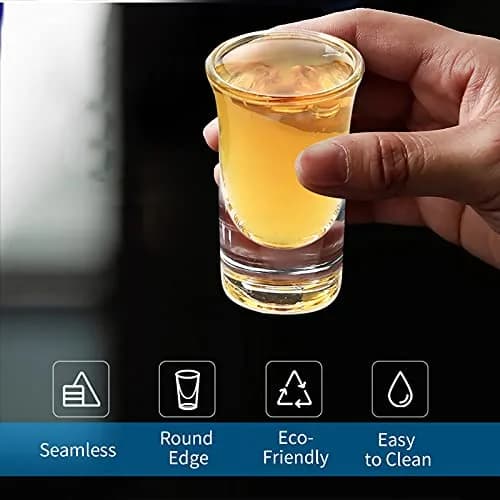 LINALL Shot Glasses 6pcs 30ml Heavy Base | Crystal Clear Drinkware for Whisky & Tequila thumbnail 6
