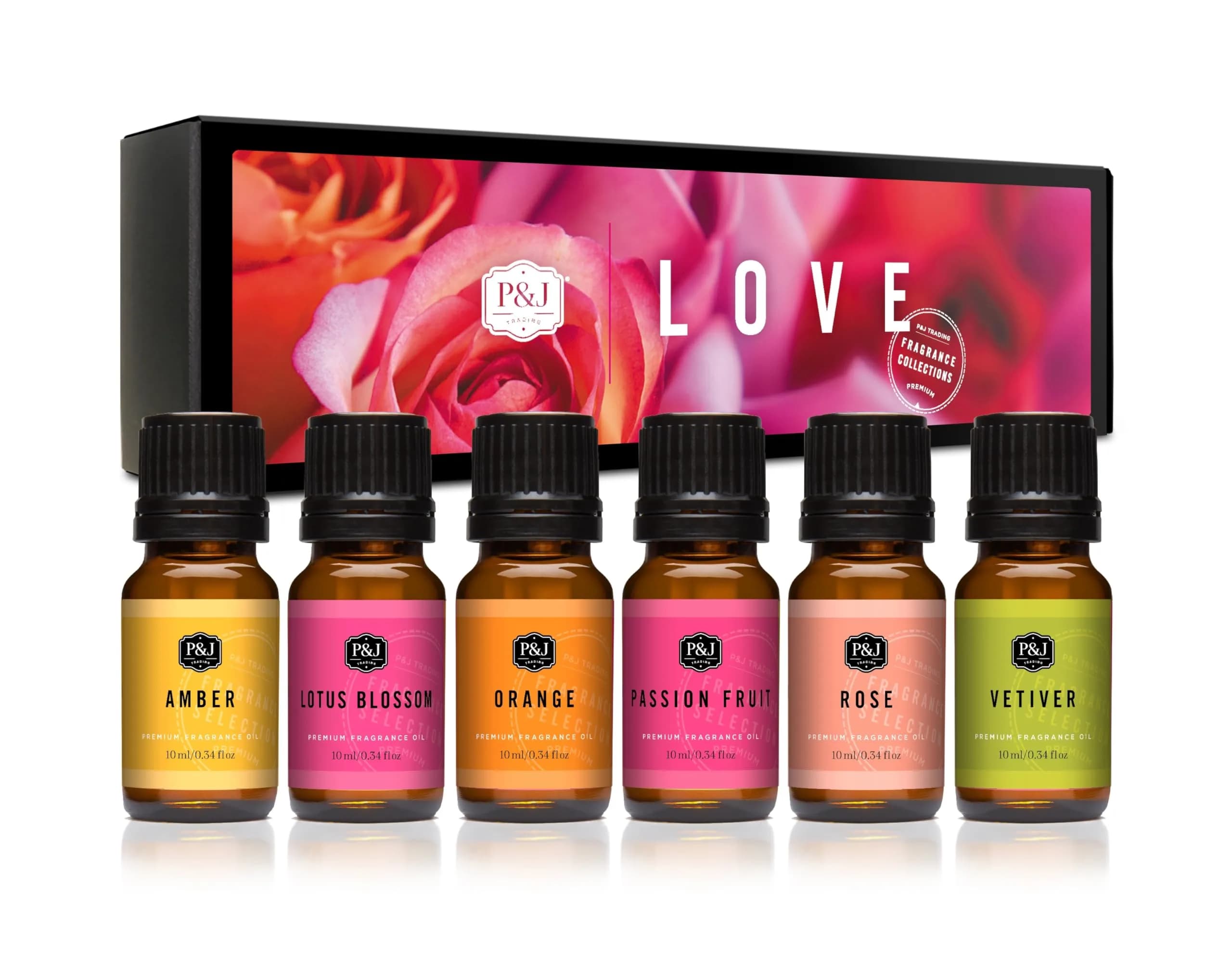 P&J Trading Love Spell Fragrance Oil Set for Candle Making, 6 x 10ml Bottles | IFRA Certified Master Perfumer Formulations - main product image