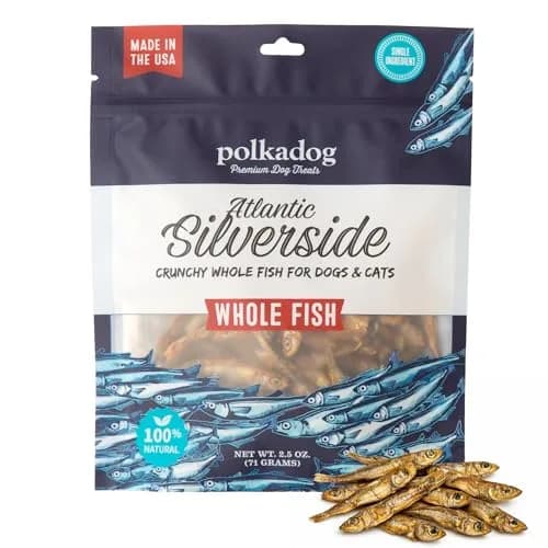 Polkadog Atlantic Silverside Whole Fish Dog Treats 2.5oz | Single Ingredient, Hypoallergenic & High Protein thumbnail 1