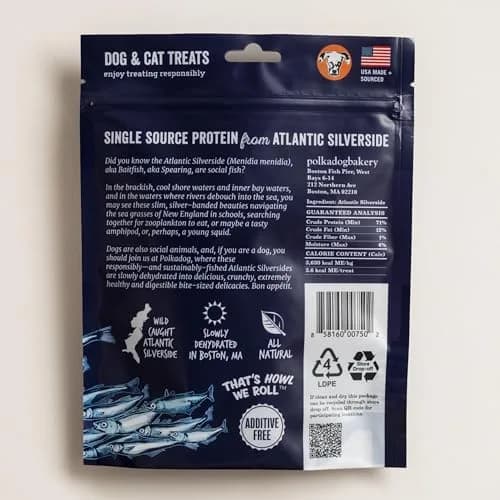 Polkadog Atlantic Silverside Whole Fish Dog Treats 2.5oz | Single Ingredient, Hypoallergenic & High Protein thumbnail 8