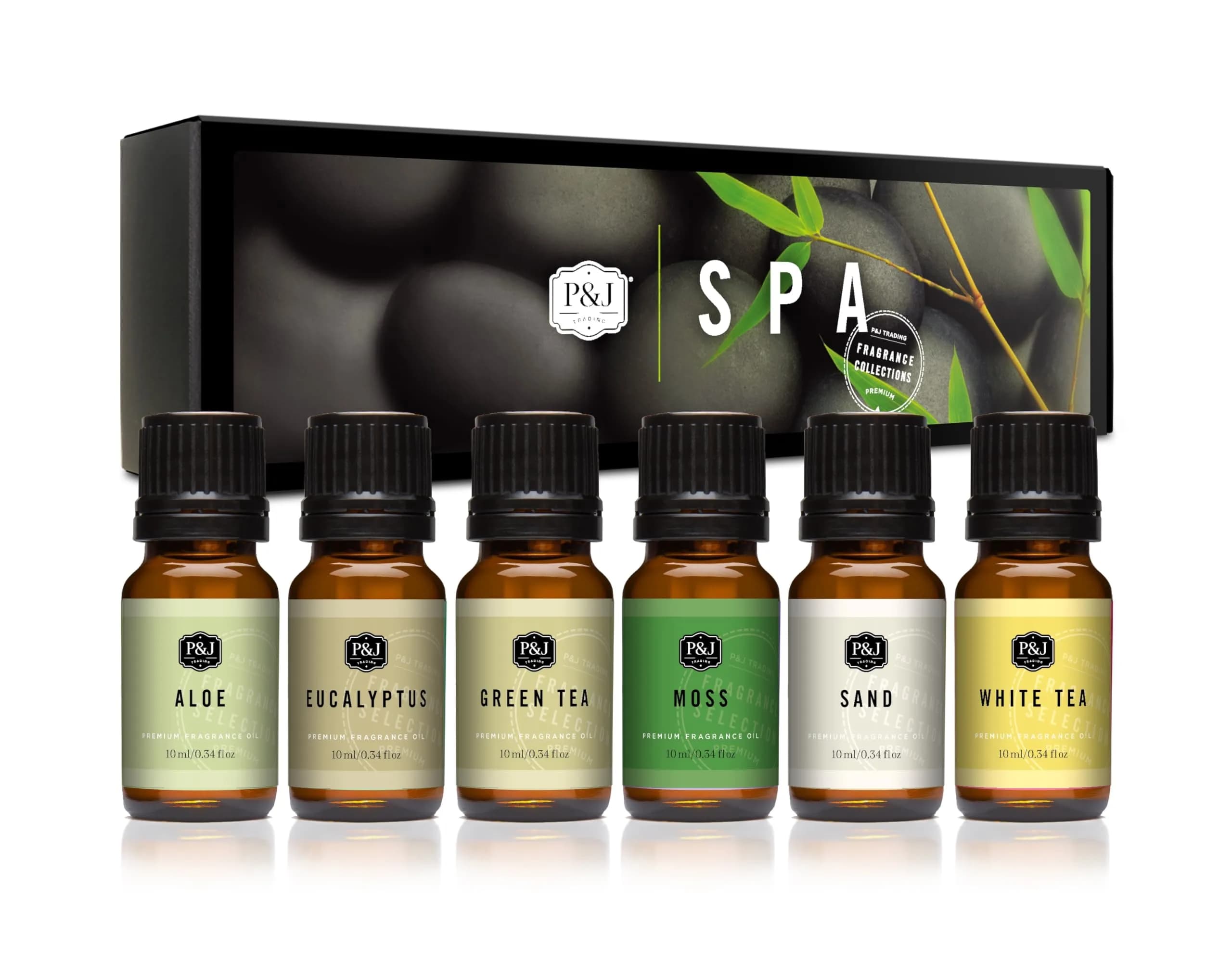 P&J Trading Fragrance Oils for Candle Making & Diffusers, 6 x 10ml Spa Set | Phthalate-Free USA Imported Scents - main product image