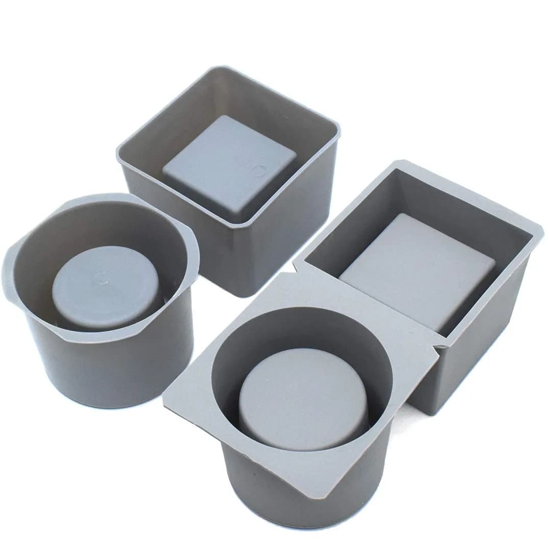 catin Silicone Planter Molds for Cement Round and Square | DIY Concrete Pot Forms for Succulents & Decor — round and square