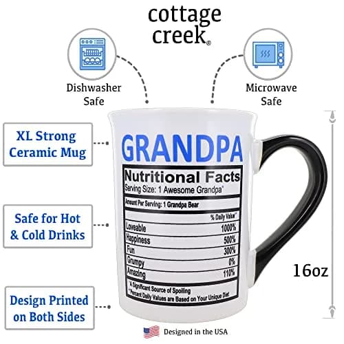 Cottage Creek Grandpa Mug, 16oz Ceramic | Durable & Sentimental Coffee Cup for Grandparents thumbnail 2