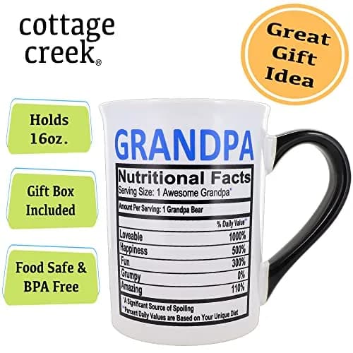 Cottage Creek Grandpa Mug, 16oz Ceramic | Durable & Sentimental Coffee Cup for Grandparents thumbnail 3