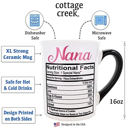 Cottage Creek Nana Mug 16 oz Ceramic Coffee Cup Gift Boxed | Heartfelt Nana Gift for Mom & Grandma thumbnail 2