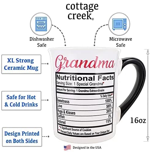 Cottage Creek Grandma Coffee Mug, 16oz Ceramic | Heartwarming Gift for Grandma thumbnail 2