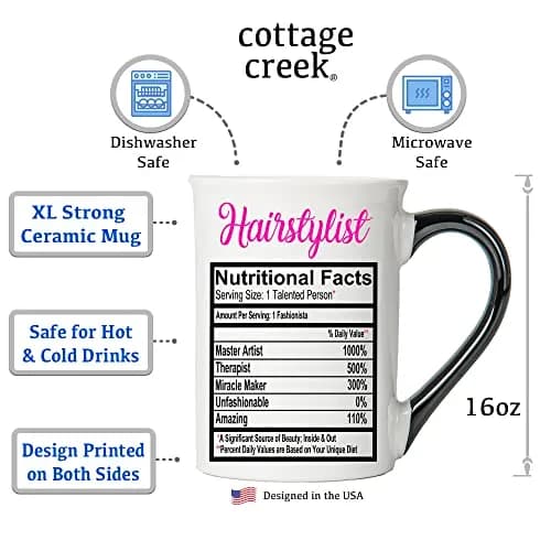Cottage Creek Hairstylist Mug, 16 oz, Ceramic, Microwave Safe | Perfect for Hair Salon Gifts thumbnail 2