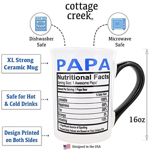 Cottage Creek 16oz Papa Mug, Ceramic Coffee Cup | Large Dad & Grandpa Gift (110 chars) thumbnail 2