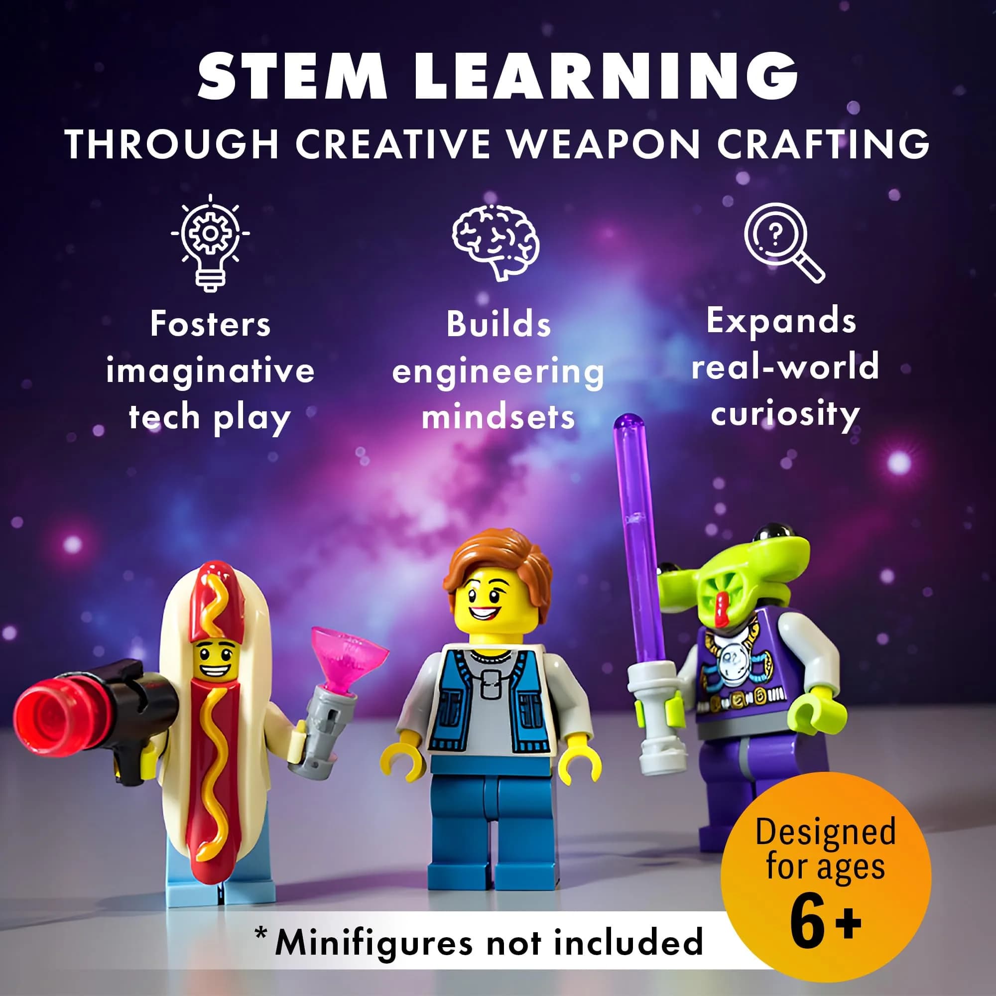 Brick Loot Light Sword & Blaster Pack Building Block Accessories 75pcs | ASTM-Tested Educational Toy - view 2