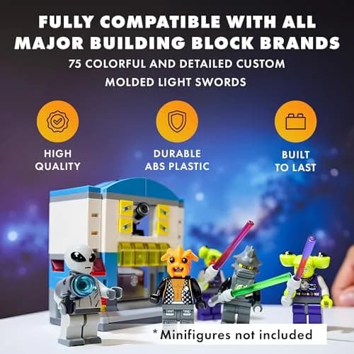 Brick Loot Light Sword & Blaster Pack Building Block Accessories 75pcs | ASTM-Tested Educational Toy thumbnail 3