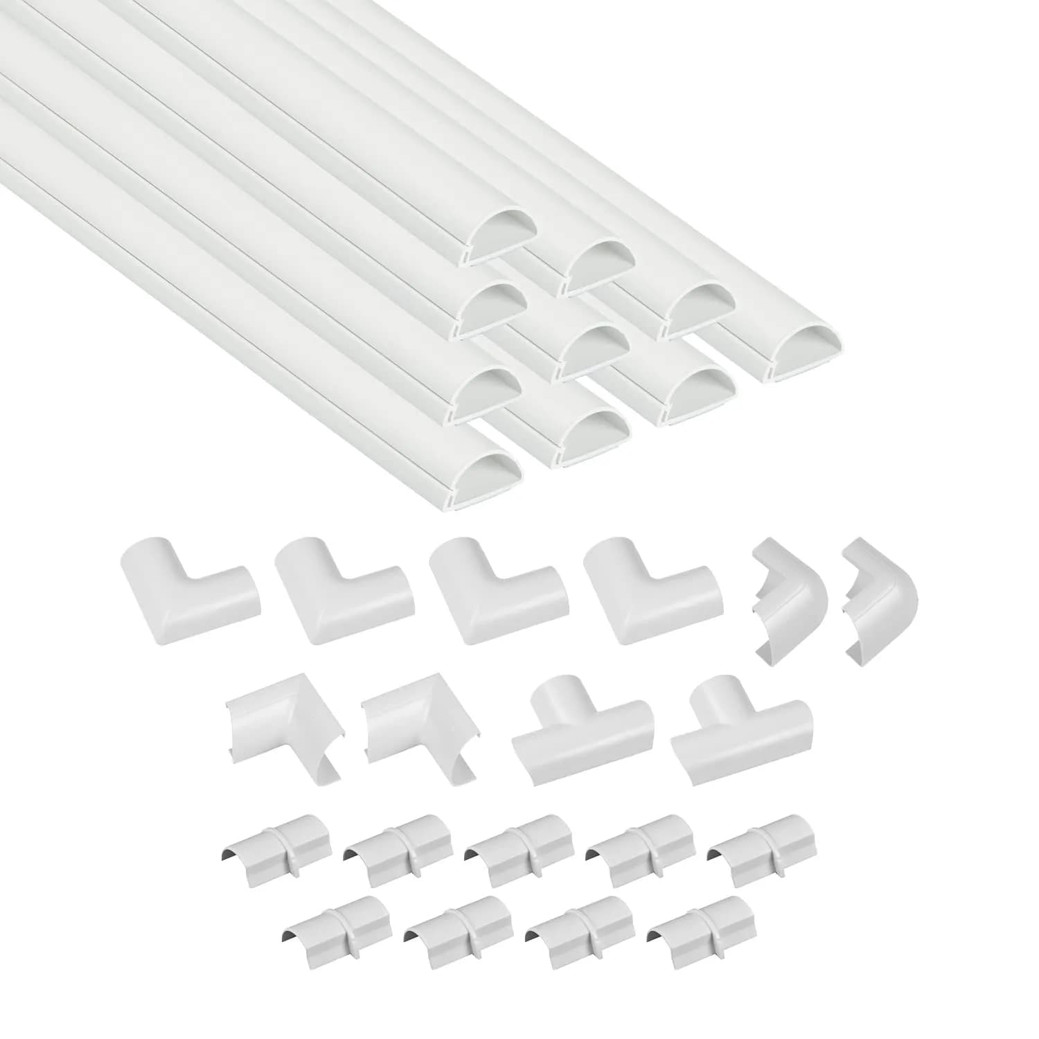D-Line White Cord Cover Kit 13.08ft (4m) | Paintable Cable Raceway for Wall Wire Hiding