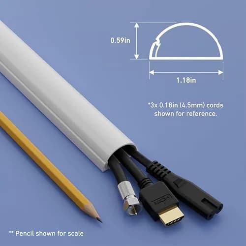 D-Line White Cord Cover Kit 13.08ft (4m) | Paintable Cable Raceway for Wall Wire Hiding thumbnail 4