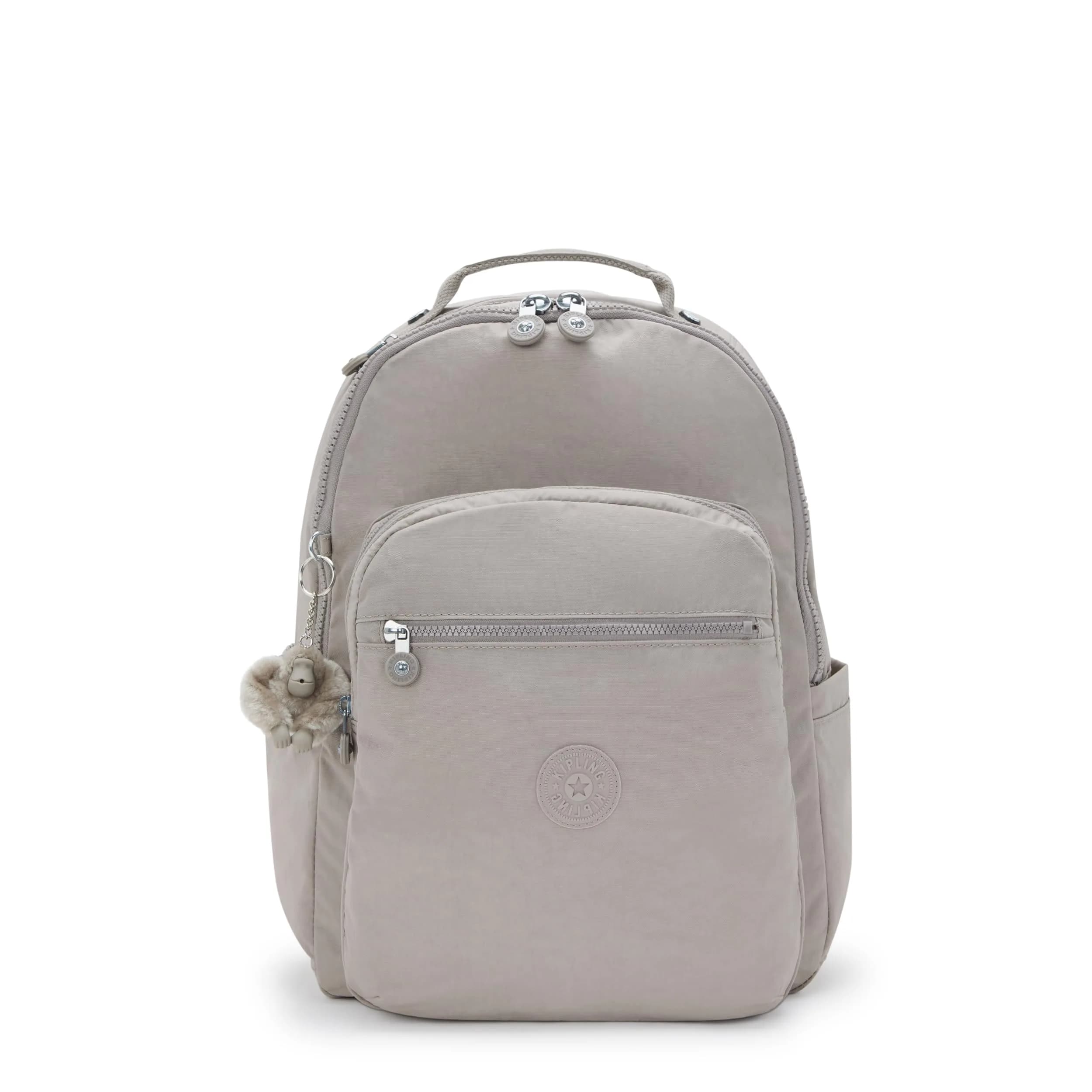 Kipling Seoul Large Laptop Backpack 25L (0.9 cu ft) | Water-Resistant Grey Bag for 15" Laptops - main product image
