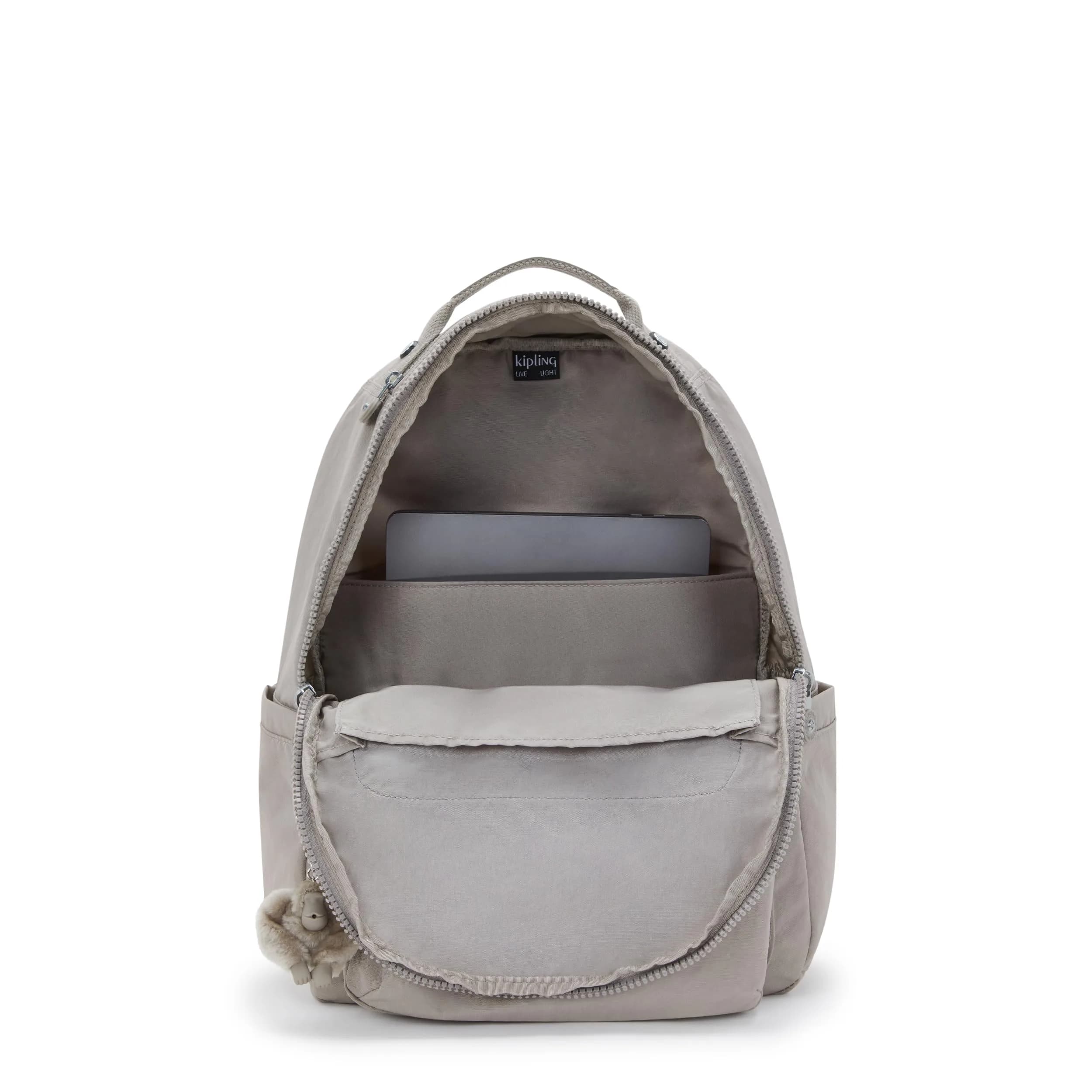 Kipling Seoul Large Laptop Backpack 25L (0.9 cu ft) | Water-Resistant Grey Bag for 15" Laptops - view 4