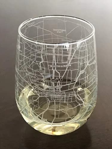 Or Something Stemless 17oz Wine Glass Urban City Map Columbus Ohio | Dishwasher Safe thumbnail 1