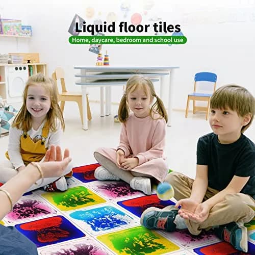 LONGKING Sensory Tiles for Children 12" x 12" | Liquid Floor Tiles for Sensory Play thumbnail 4