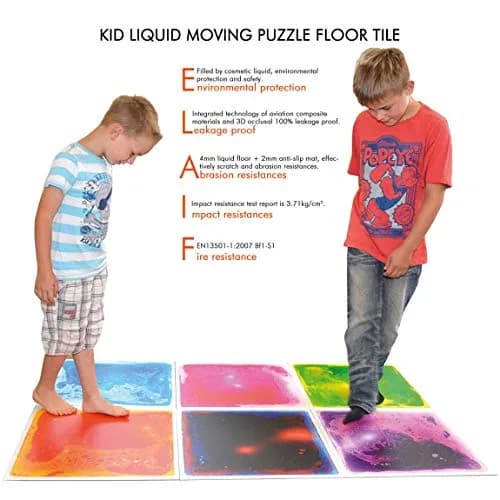 LONGKING Sensory Tiles for Children 12" x 12" | Liquid Floor Tiles for Sensory Play thumbnail 8