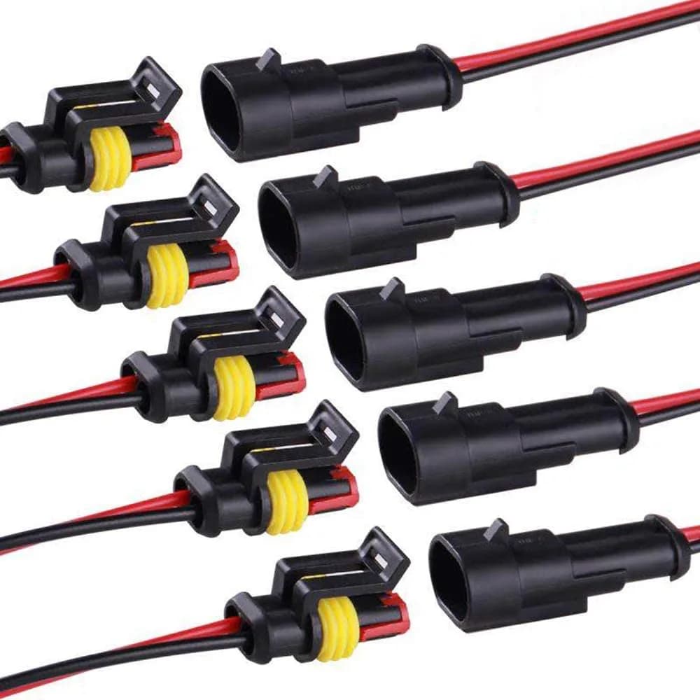 G 2 Pin Waterproof Connector 5 Kit | IP67 Rated Electrical Connectors for Automotive and Marine Use — 2 PIN