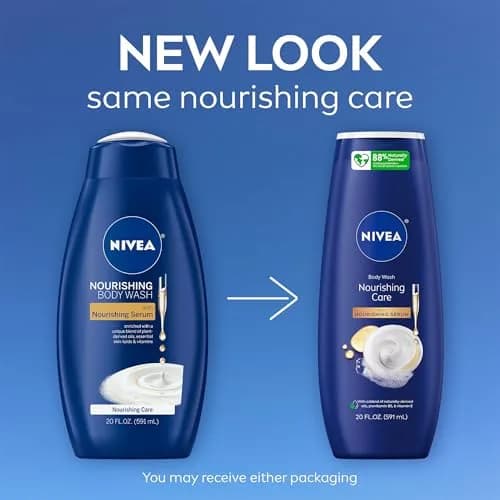 NIVEA Nourishing Care Body Wash with Nourishing Serum, 60 fl oz (1.77 L) | Hydrates Dry Skin thumbnail 2